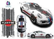 KIT DECO MARTINI SCRATCHED NEW STYLE -  PORSCHE CARRERA CAYMAN BOXSTER ... STICKERS - Le Mans Stripe UNIVERSEL : adaptable tout type véhicule