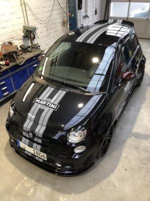 KIT DECO MARTINI BLACK & WHITE  FIAT 500 - ABARTH - Sticker Autocollant Racing Le Mans UNIVERSEL : adaptable tout type véhicule