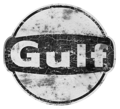 GULF OIL STICKER Ø 3 à 120 cm effet Usé Racing Le mans herbie 53 cox SCRATCHED 7