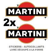 2x MARTINI LOGO RALLYE COURSE Autocollant decal auto moto sticker - Plusieurs Tailles