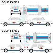 Kit deco Martini volkswagen golf 1 ou 2 - stickers sticker autocollant RACING