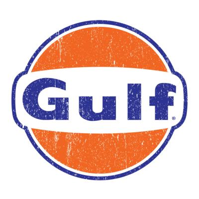 GULF OIL STICKER Ø 3 à 120 cm effet Usé Racing Le mans herbie 53 cox SCRATCHED 1