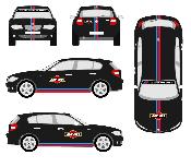 Universel KIT SET FOR BMW - Le Mans Martini Racing Stripe + Logo Sticker bandes M1