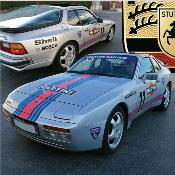 KIT DECO MARTINI PORSCHE 944 S2 - Le Mans Stripe + numro de course au choix UNIVERSEL : adaptable tout type vhicule