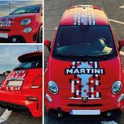 KIT DECO MARTINI PIXELS FIAT 500 - ABARTH Sticker Autocollant Racing Le Mans UNIVERSEL : adaptable tout type véhicule F5MART-PIXELS