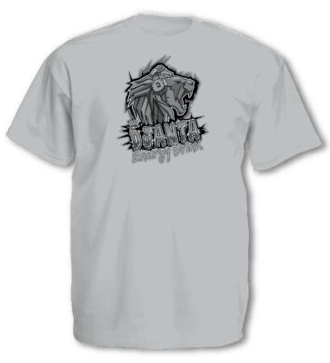 TEE SHIRT DJANTA GREY TEXT ALONE BLACK & WHITE