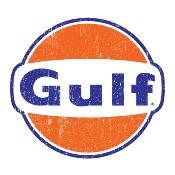 GULF OIL STICKER  3  120 cm effet Us Racing Le mans herbie 53 cox SCRATCHED 1