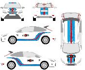 FORD FOCUS RS 2 - MARTINI RACING DESTROY - USED STICKERS AUTOCOLLANTS