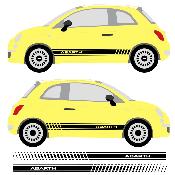 2 Bandes Bas de caisse compatible FIAT 500 ABARTH Autocollants Stickers Plusieurs couleurs