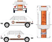 KIT DECO GULF  POUR VOLKSWAGEN GOLF 1 à 8 - Sticker Autocollant Racing Le Mans