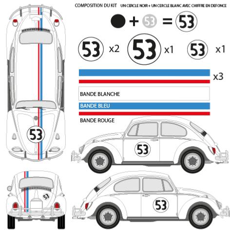 Stickers Volkswagen Coccinelle - Autocollant muraux et deco