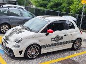 KIT DECO MARTINI NOIR & BLANC FIAT 500 - ABARTH AVEC PARE SOLEIL - Sticker Autocollant Racing Le Mans UNIVERSEL : adaptable tout type véhicule F5CLNB
