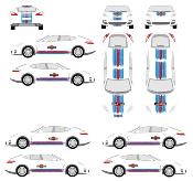 KIT DECO MARTINI PANAMERA SCRATCHED - Le Mans Stripe UNIVERSEL : adaptable tout type véhicule