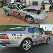 KIT DECO MARTINI PORSCHE 944 S2 - Le Mans Stripe + numéro de course au choix UNIVERSEL : adaptable tout type véhicule