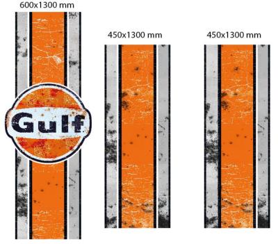 GULF PORSCHE 944 - Stickers - Roof & Boot Stripe with the gulf circular sticker for the bonnet