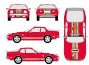 KIT DECO GULF PORSCHE 944 - Sticker Autocollant adaptable tout véhicule Racing Le Mans RALLYE