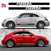2 Bandes bas de caisse compatible volkswagen New Beetle choupette coccinelle VW herbie 53 Autocollants Stickers REF-NB-BRUSH01-SHORT