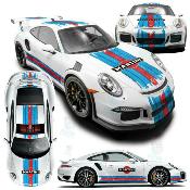 KIT DECO MARTINI SCRATCHED -  PORSCHE CARRERA CAYMAN BOXSTER ... STICKERS - Le Mans Stripe UNIVERSEL : adaptable tout type véhicule