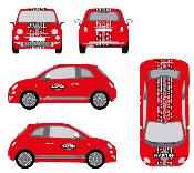 KIT DECO MARTINI PIXELS FIAT 500 - ABARTH Sticker Autocollant Racing Le Mans UNIVERSEL : adaptable tout type véhicule F5MART-PIXELS