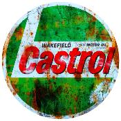 CASTROL OIL STICKER RUSTEES Ø 3 à 120 cm vintage ancien rouille hold rare le mans racing Gulf Shell - V3