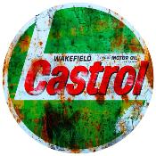 CASTROL OIL STICKER RUSTEES  3  120 cm vintage ancien rouille hold rare le mans racing Gulf Shell - V3