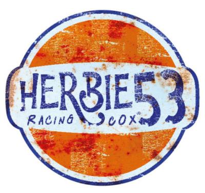 HERBIE GULF OIL STICKER Ø 3 à 120 cm effet Usé Racing Le mans herbie 53 cox SCRATCHED S2-2