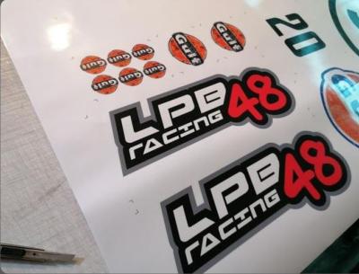 2 STICKERS LPB RACING polymer laminé