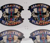 MARTINI SKULL RUSTEE STICKER Ø 3 à 120 cm effet Usé Racing Le mans herbie SCRATCHED 