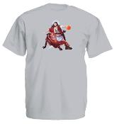 TEE SHIRT CUSTOM JEWELRY - BASKETBALL Jesus vs Devil - JULEUNIQUE COLLECTION  - GREY