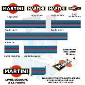 KIT DECO MARTINI  POUR VOLKSWAGEN GOLF 1 OU 2  - Sticker Autocollant Racing Le Mans