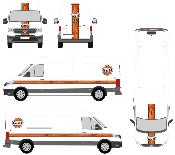 KIT DECO GULF  POUR VOLKSWAGEN CRAFTER - Sticker Autocollant  adaptable tout véhicule Racing Le Mans RALLYE