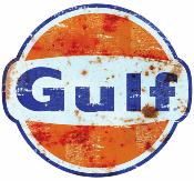 GULF OIL STICKER Ø 3 à 120 cm effet Usé Racing Le mans herbie 53 cox SCRATCHED 2