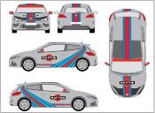 kit deco compatible avec Volkswagen scirocco - sticker autocollant racing le mans - large avec vague martini racing - Golf Cox New Beetle