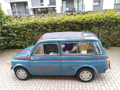 KIT DECO MARTINI  FIAT 500 Autobianchi Sticker Autocollant Racing Le Mans UNIVERSEL : adaptable tout type véhicule F5OLD