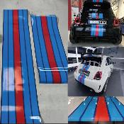 BANDES MARTINI FIAT 500 ABARTH STICKER  Autocollant Racing Le Mans UNIVERSEL - F5BDS-STRIP33MART