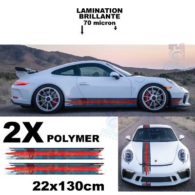 MARTINI BANDES BAS DE CAISSE BANDE Oil Sticker Racing Le Mans Herbie 53 Cox Rouille Shabby Martini STRIP dest2