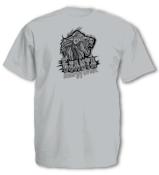 TEE SHIRT DJANTA GREY TEXT ALONE BLACK & WHITE