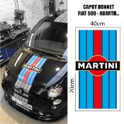 BONNET MARTINI  FIAT 500 ABARTH STICKER CAPOT... Autocollant Racing Le Mans UNIVERSEL F5CAP-LARG