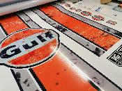 GULF PORSCHE 944 - Stickers - Roof & Boot Stripe with the gulf circular sticker for the bonnet