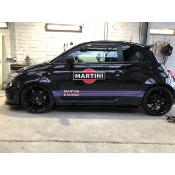 KIT DECO MARTINI  FIAT 500 - ABARTH - Sticker Autocollant Racing Le Mans UNIVERSEL : adaptable tout type véhicule