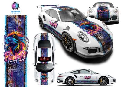 KIT DECO PURPLE 78 DESTROY RUSTY NEW STYLE -  PORSCHE CARRERA CAYMAN BOXSTER ... STICKERS - Le Mans Stripe UNIVERSEL : adaptable tout type véhicule Type Martini Gulf