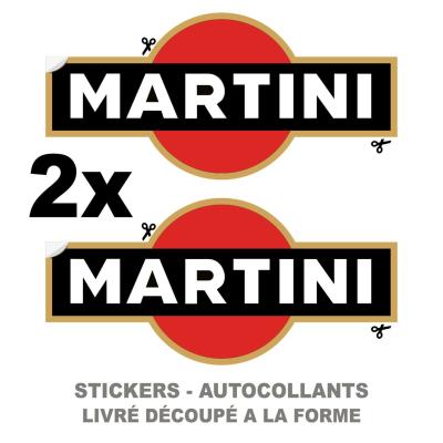 2x MARTINI LOGO RALLYE COURSE Autocollant decal auto moto sticker - Plusieurs Tailles
