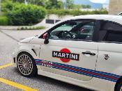 KIT DECO MARTINI  FIAT 500 - ABARTH AVEC PARE SOLEIL - Sticker Autocollant Racing Le Mans UNIVERSEL : adaptable tout type véhicule F5LC02