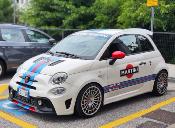 KIT DECO MARTINI  FIAT 500 - ABARTH AVEC PARE SOLEIL - Sticker Autocollant Racing Le Mans UNIVERSEL : adaptable tout type véhicule F5LC02