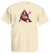 TEE SHIRT CUSTOM JEWELRY - BASKETBALL Jesus vs Devil - JULEUNIQUE COLLECTION  - CREAM NATURAL 