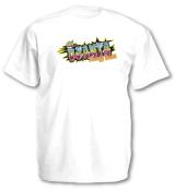 TEE SHIRT DJANTA WHITE TEXT ALONE COLOUR 