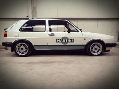 Kit déco Martini noir et blanc pour volkswagen golf 1 ou 2 - stickers sticker autocollant RACING