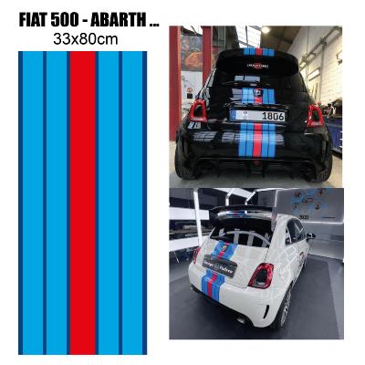 BANDES MARTINI FIAT 500 ABARTH STICKER  Autocollant Racing Le Mans UNIVERSEL - F5BDS-STRIP33MART