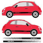 2 Bandes Bas de caisse compatible FIAT 500 ABARTH Autocollants Stickers Plusieurs couleurs