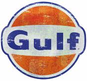 GULF OIL STICKER Ø 3 à 120 cm effet Usé Racing Le mans herbie 53 cox SCRATCHED 0